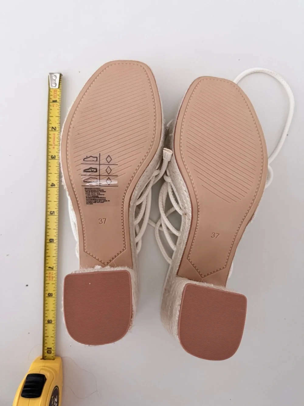 NWOT H&M White Strappy Espadrille Block Heel Sandals